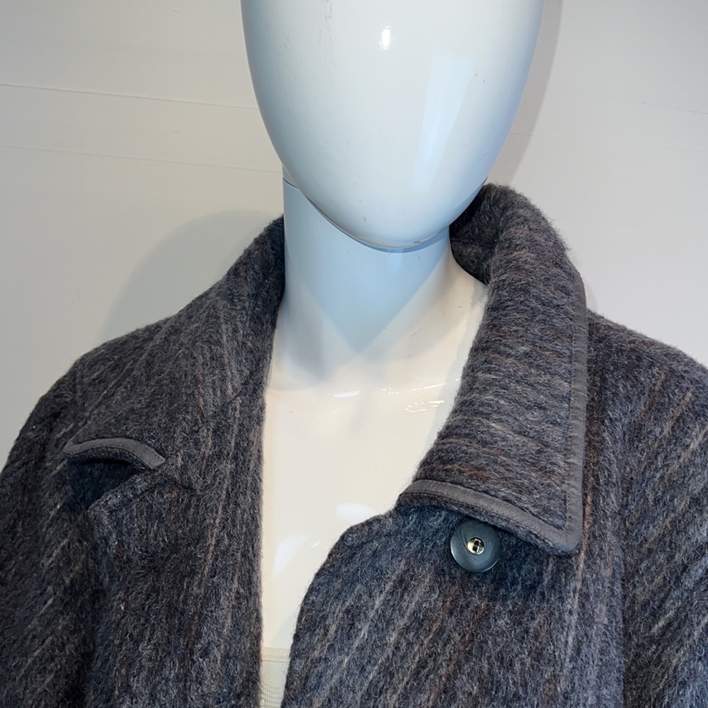Woman’s Vtg Wool Grey Puffy Sleeves Size 2X Coat - Picture 6 of 14